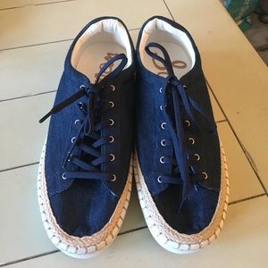 Nwot Sam Edelman denim platform sneakers